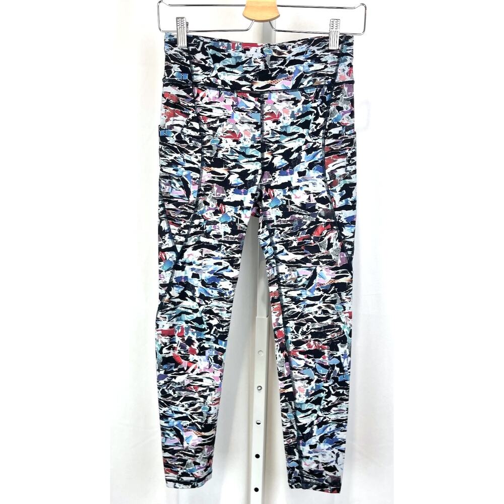LULULEMON Break Free Tights Pockets Nulux Culture Clash Starlight Black Size 8 - Picture 8 of 8